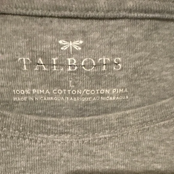 Talbots Gray Pima Cotton Top - Picture 2 of 6